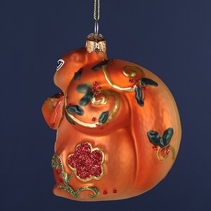Стеклянная елочная игрушка Белочка с Орешком 9 см, подвеска Winter Deco фото 6