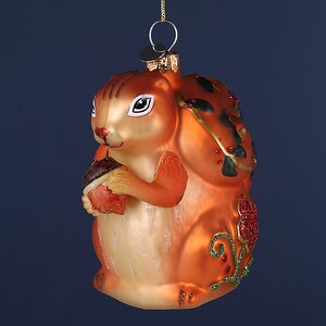 Стеклянная елочная игрушка Белочка с Орешком 9 см, подвеска Winter Deco фото 4