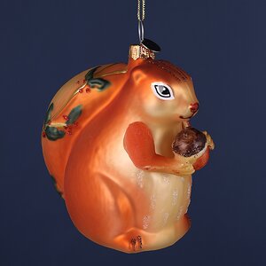 Стеклянная елочная игрушка Белочка с Орешком 9 см, подвеска Winter Deco фото 5