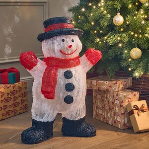 Светодиодная фигура Снеговичок Весельчак 63 см, 80 холодных белых LED ламп, акрил, IP44 Winter Deco фото 6