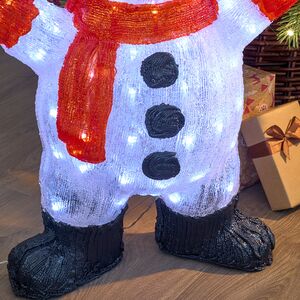 Светодиодная фигура Снеговичок Весельчак 63 см, 80 холодных белых LED ламп, акрил, IP44 Winter Deco фото 4