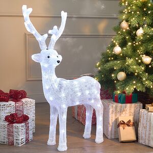 Светодиодная фигура Олень Руфин 85 см, 80 холодных белых LED ламп, акрил, IP44 Winter Deco фото 3