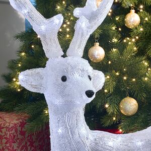 Светодиодная фигура Олень Руфин 85 см, 80 холодных белых LED ламп, акрил, IP44 Winter Deco фото 2