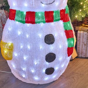 Светодиодная фигура Снеговичок Очаровашка 90 см, 200 холодных белых LED ламп, акрил, IP44 Winter Deco фото 4