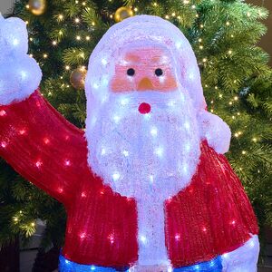 Светодиодная фигура Санта Клаус - Merry Xmas 90 см, 240 холодных белых LED ламп, акрил, IP44 Winter Deco фото 2