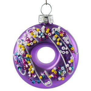 Стеклянная елочная игрушка Lavender Donut 7 см, подвеска Winter Deco фото 7