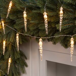 Светодиодная гирлянда на батарейках Сосульки Calverton 3.80 м, 20 теплых белых LED ламп