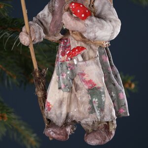Ватная елочная игрушка Баба Яга - Сказочная Колдунья 13 см, подвеска Winter Deco фото 6