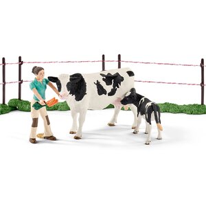 Игровой набор Семья коров на пастбище с фигурками и аксессуарами Schleich фото 2