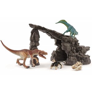 Игровой набор Пещера динозавров с фигурками динозавров и катапультой 36*24 см Schleich фото 2