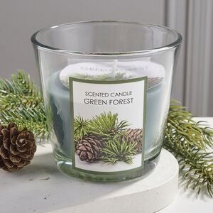 Ароматическая свеча Green Forest 8 см, в стеклянном стакане