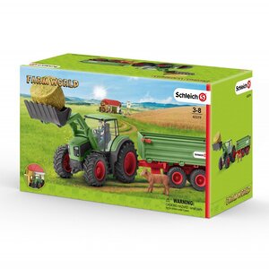 Игровой набор Фермерский трактор с прицепом, с фигурками и аксессуарами Schleich фото 4