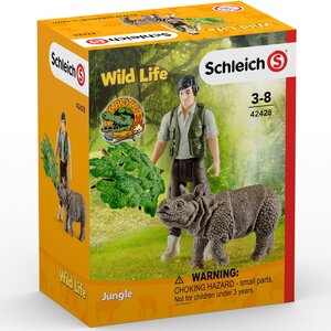 Игровой набор Рейнджер и детеныш индийского носорога Schleich фото 2
