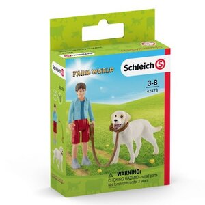 Набор фигурок Мальчик на прогулке с лабрадором Schleich (Шляйх) фото 2