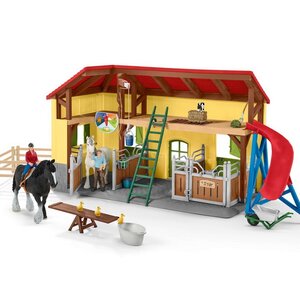 Игровой набор Конюшня с наездницей, лошадьми и аксессуарами Schleich фото 2