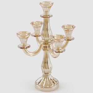 Декоративный подсвечник-канделябр на 5 свечей Cristallerie 35 см шампань EDG фото 1
