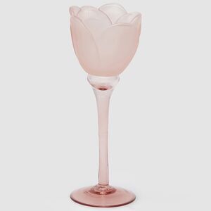 Стеклянный подсвечник-бокал Chiffon Blossom Glows 22 см персиковый