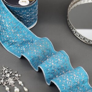 Декоративная лента Blue Blush: Сияющие звезды 500*10 см