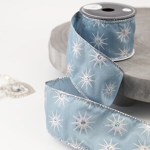 Декоративная лента Serata Azzurra: Морозные кристаллы 270*6 см