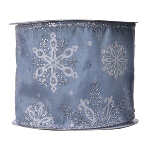 Декоративная лента Serata Azzurra: Снежинки 270*6 см Kaemingk фото 4