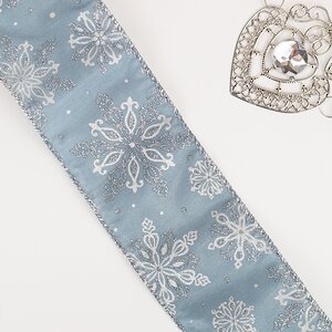 Декоративная лента Serata Azzurra: Снежинки 270*6 см Kaemingk фото 2