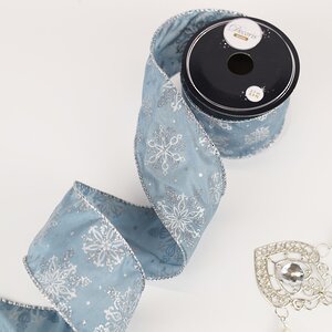Декоративная лента Serata Azzurra: Снежинки 270*6 см Kaemingk фото 3