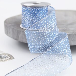 Декоративная лента Serata Azzurra: Снежный горошек 270*6 см