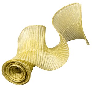 Декоративная лента Гофре золотая 180*12.5 см Kaemingk фото 1
