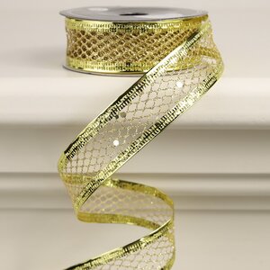 Декоративная лента Сеточка золотая 500*2.5 см