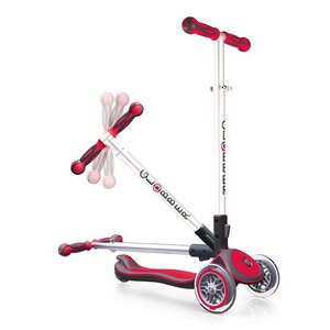 Складной трехколесный самокат Globber Elite S, колеса 121/80 мм, красный, до 50 кг Globber (Глоббер) фото 2