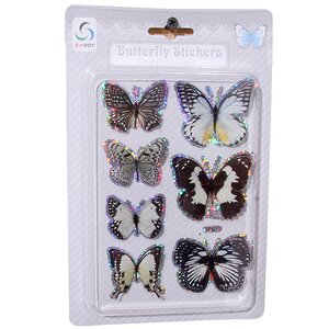 Наклейки Блестящие Бабочки, 7 шт