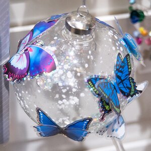 Наклейки Зимние Бабочки объемные, 7 шт, сине-голубой ShiShi фото 3
