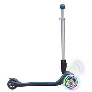 Складной трехколесный самокат Globber Elite FL с подсветкой платформы, светящиеся колеса 121/80 мм, синий Globber (Глоббер) фото 3
