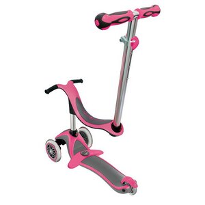 Самокат-трансформер Globber Evo 4 в 1 Plus с подставкой для ног, колеса 121/80 мм, розовый, до 50 кг Globber фото 2