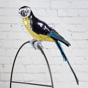 Декоративная фигура Королевский попугай Сантьяго 30 см сине-золотой