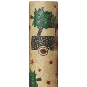 Крафт бумага для подарков Новогодняя Елка 200*70 см Kaemingk фото 1