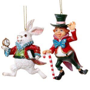 Набор елочных игрушек Алиса в Стране Чудес, 10 см, 2 шт, подвеска ShiShi фото 1