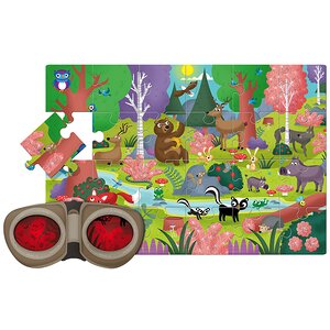 Секретный пазл с очками Лесные Обитатели, 50*35 см, 24 элемента