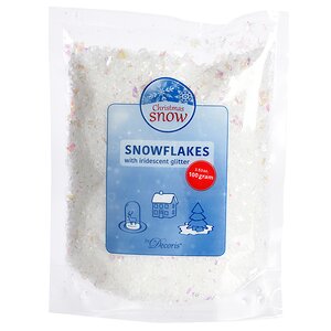 Снег в хлопьях Snowflake с перламутровыми блестками, 100 г Kaemingk фото 5