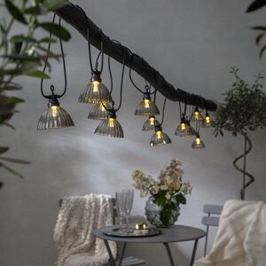 Гирлянда из лампочек Oleron Shade, 12 теплых белых LED ламп, 4.95 м, черный ПВХ, IP44