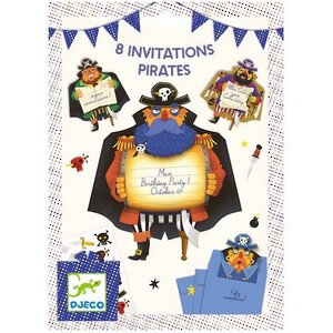 Детские пригласительные открытки Пираты, 8 шт с конвертами Djeco фото 2