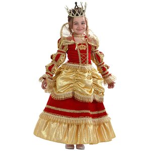 Карнавальный костюм Королева красно-золотой, рост 110 см Батик фото 1