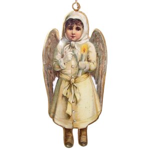 Металлическая елочная игрушка Ангел Хранитель 18 см, подвеска ShiShi фото 1