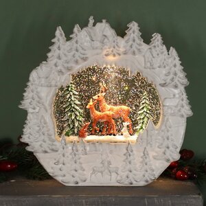 Новогодний светильник Снежный вихрь - Волшебный лес 25 см, музыка, на батарейках