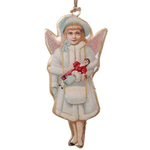 Металлическая елочная игрушка Рождественский Ангел Николь 15 см, подвеска