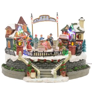 Светящаяся композиция Танцы на катке в ChristmasVille 27*25 см, с движением и музыкой Kaemingk фото 4