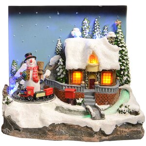 Светящаяся композиция Рождественская ночь - снеговик 23*16*22 см Kaemingk фото 1