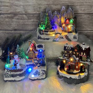 Светящаяся композиция Christmas Village: Добро пожаловать, мистер Снеговик 21*16 см, с движением и музыкой, на батарейках Kaemingk фото 4