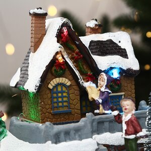 Светящаяся композиция Christmas Village: Добро пожаловать, мистер Снеговик 21*16 см, с движением и музыкой, на батарейках Kaemingk фото 3