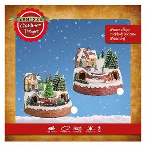 Светящаяся композиция Christmas Village: Праздничные хлопоты в Кристмасбурге 18*17 см, с движением и музыкой, на батарейках Kaemingk фото 2